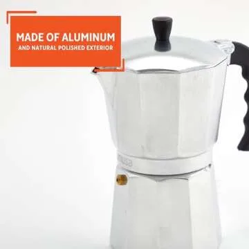 IMUSA Aluminum 6-cup Espresso Maker for Coffee Lovers