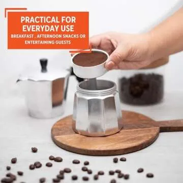 IMUSA Aluminum 6-cup Espresso Maker for Coffee Lovers