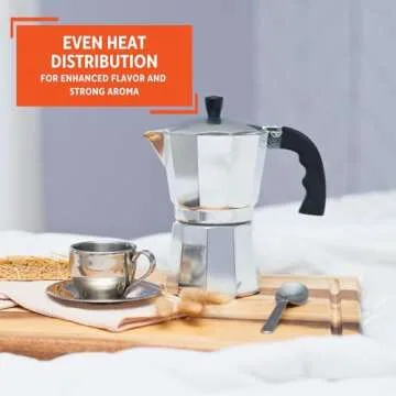 IMUSA Aluminum 6-cup Espresso Maker for Coffee Lovers