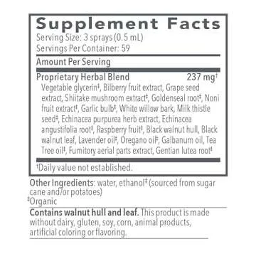 Bio-Botanical Research Biocidin Throat Spray - Clinically Researched Liquid Immune Spray - Promotes Respiratory Health & Immune Response - Oregano Oil, White Willow Bark, Echinacea Herb Blend (1 oz)