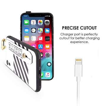 Case for iPhone XR | Fashion Hand Strap | Luxury Durable Embossed Leather Cover/Bumper/Skin/Cushion (Compatible only with The 6.1¡± iPhone XR) (White)