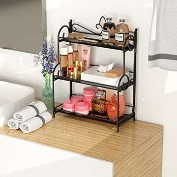 YIUKEA Bathroom Organizer Countertop - 3 Tier Spice Rack Organizer, Counter Organization and Storage...