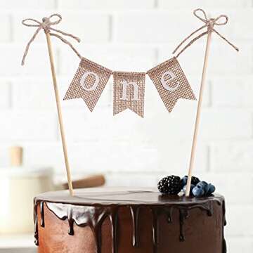 Burlap ONE Cake Topper - Perfect for Baby Showers