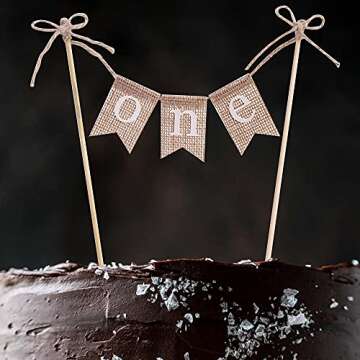 Burlap ONE Cake Topper - Perfect for Baby Showers