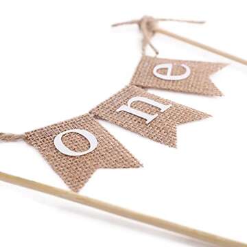 Burlap ONE Cake Topper - Perfect for Baby Showers