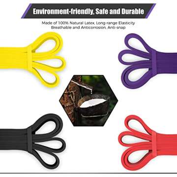 VEICK Resistance Bands for Working Out, Rubber Exercise Band Set for Men Women, Heavy Full Body Elastic Workout Bands Equipment for Home Fitness Gym, 4pcs