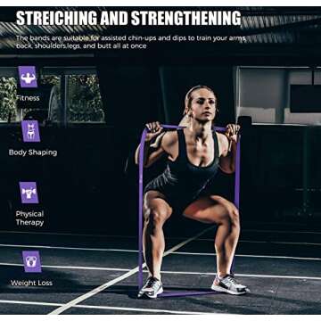 VEICK Resistance Bands for Working Out, Rubber Exercise Band Set for Men Women, Heavy Full Body Elastic Workout Bands Equipment for Home Fitness Gym, 4pcs