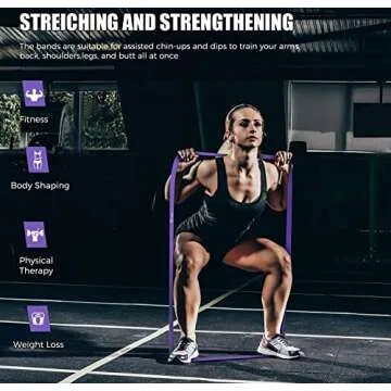 VEICK Resistance Bands for Working Out, Rubber Exercise Band Set for Men Women, Heavy Full Body Elastic Workout Bands Equipment for Home Fitness Gym, 4pcs