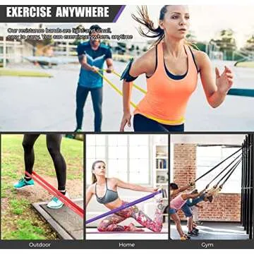 VEICK Resistance Bands for Working Out, Rubber Exercise Band Set for Men Women, Heavy Full Body Elastic Workout Bands Equipment for Home Fitness Gym, 4pcs