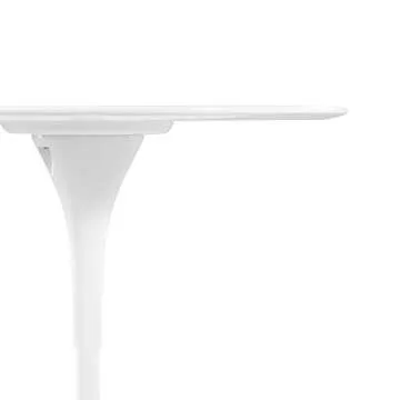 Modway Lippa Mid-Century Modern 36" Round Fiberglass Dining Table in White