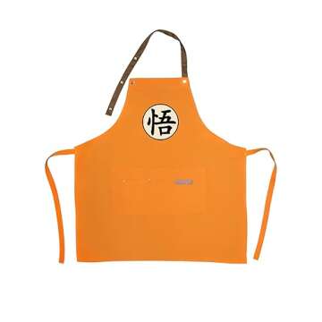 Aiabaleaft Anime Cartoon Apron Water Stain Resistant Orange Chef Cooking Kitchen BBQ Work Aprons with Pockets for Men Women