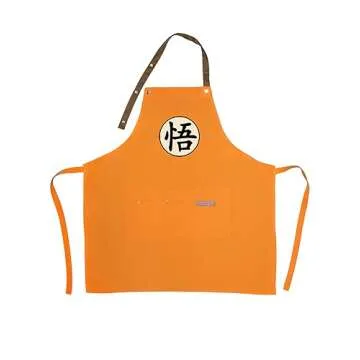 Aiabaleaft Anime Cartoon Apron Water Stain Resistant Orange Chef Cooking Kitchen BBQ Work Aprons with Pockets for Men Women