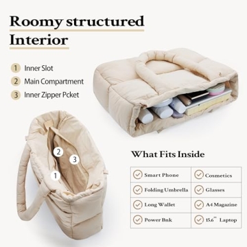 Stylish NAARIIAN Large Puffer Tote Bag for Women