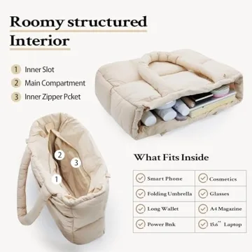 Stylish NAARIIAN Large Puffer Tote Bag for Women