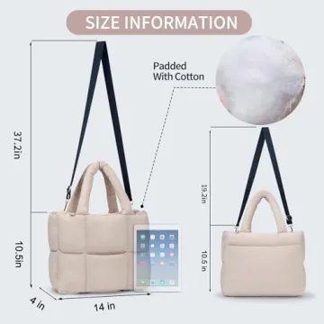 Stylish NAARIIAN Large Puffer Tote Bag for Women