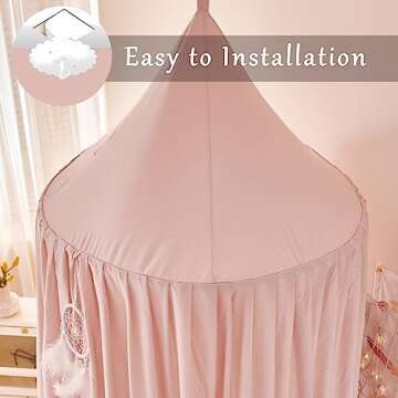 dix-rainbow Princess Decor Canopy for Kids Bed, Soft and Durable Bed Canopy for Girls Room Tent Canopy Dreamy Mosquito Net Bedding, Children Reading Nook Canopies Indoor