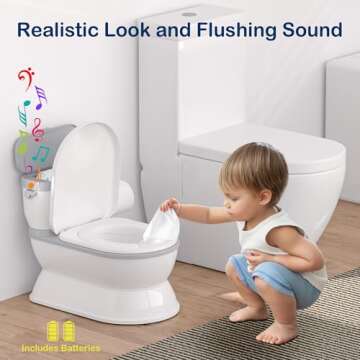 CheerTry 2-in-1 Toddler Potty Training Toilet - Larger Potty Chair & Detachable Training Seat for Bo...