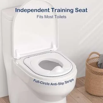 CheerTry 2-in-1 Toddler Potty Training Toilet - Larger Potty Chair & Detachable Training Seat for Boys & Girls Ages 1-3 with Flushing Sound, Wipes Storage, Toilet Paper Holder - Grey