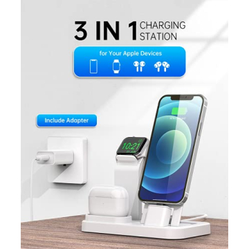 3 in 1 Charging Station for Apple Devices with Fast Adapter