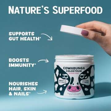 SonoHealth Cowabunga Colostrum - Premium, Pure & Unaltered Colostrum Powder Supplement - for Immune Support, Gut Health, Muscle Recovery & Wellness - Kosher & Halal Certified Calostro