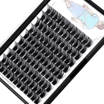 Dedila Large Tray-Grafted Wide Stem Individual False Eyelashes Thick Base 120 Clusters D Curl Natura...