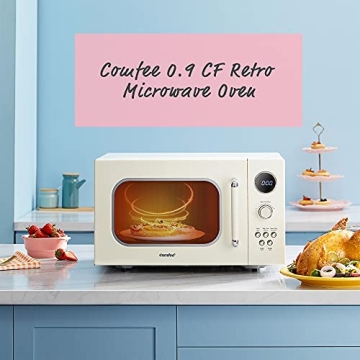 COMFEE CM-M092AAT Retro Microwave with 9 Programs & ECO Mode
