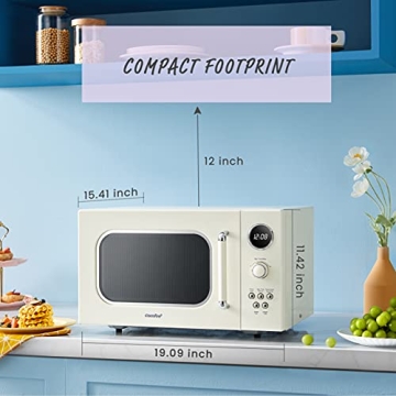 COMFEE CM-M092AAT Retro Microwave with 9 Programs & ECO Mode