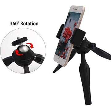 Mini Tripod for iPhone, LINKCOOL Lightweight Tabletop Tripod for Phone Compatible with Cellphone Cam...
