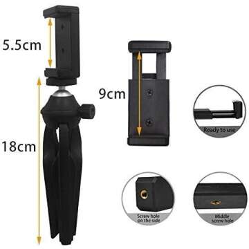 LINKCOOL Mini Tripod - Portable Smartphone Tripod with Remote