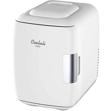 Cooluli Mini Fridge for Bedroom - Car, Office Desk & Dorm Room - Portable 4L/6 Can Electric Plug In ...