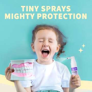 LAB52 Kids Oral Spray Duo Set, Toddler Toothpaste Helper for Cavity Repair and Fresh Breath, Children Anticavity with Fluoride Free for Newborn to Preschoolers, Xylitol (Strawberry & Grape)
