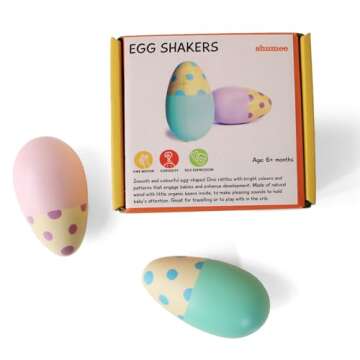 Shumee Wooden Easter Egg Shakers | Child Safe & Musical Toys