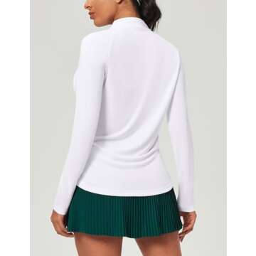 Heathyoga Women's Long Sleeve Golf Rash Guard - UV Protection & Style