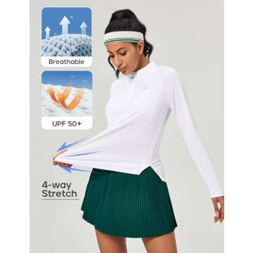 Heathyoga Women's UPF 50+ Long Sleeve Workout Shirts