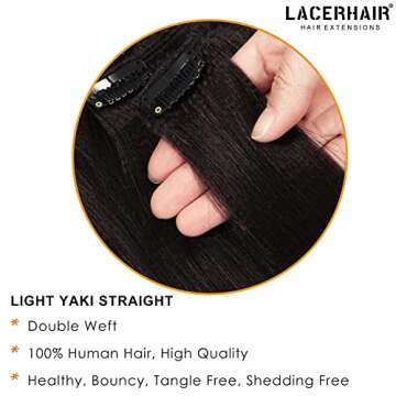 Lacer Light Yaki Clip in Hair Extensions for Women