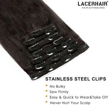 Lacer Light Yaki Clip in Hair Extensions for Women