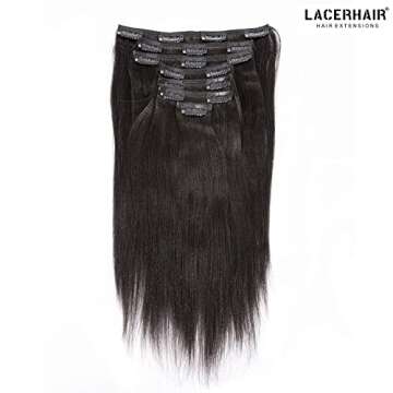 Lacer Light Yaki Clip in Hair Extensions for Women