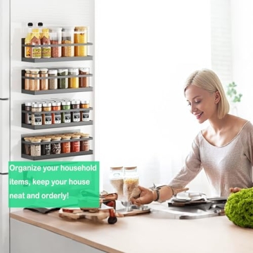 Durable Magnetic Spice Rack for Kitchen Organization