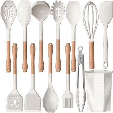 Kitchen Utensils Set- 13 Pcs Cooking Utensils with Tongs, Spoon Spatula &Turner Made of Heat Resista...