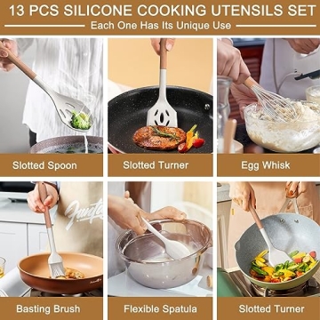 Premium 13-Piece Silicone Kitchen Utensils Set for Every Cook
