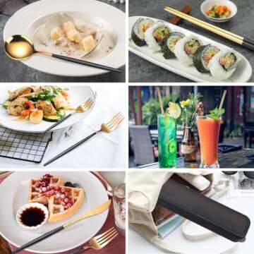 8-Piece Portable Stainless Steel Flatware Set for Travel