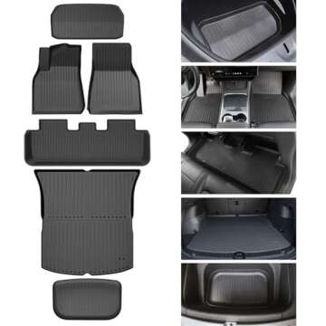 Maysoo Floor Mats for Tesla Model Y 2021-2024 2025 (5-Seat) -Waterproof and Non-Slip All Weather TPE...