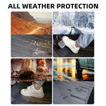 Maysoo Floor Mats for Tesla Model Y 2021-2024 2025 (5-Seat) -Waterproof and Non-Slip All Weather TPE Eco Cargo Liner Trunk Floor Mats, A Set of 6 Pcs (Not Fit 7-Seat)