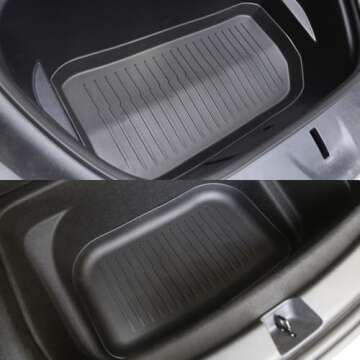 Maysoo Floor Mats for Tesla Model Y 2021-2024 2025 (5-Seat) -Waterproof and Non-Slip All Weather TPE Eco Cargo Liner Trunk Floor Mats, A Set of 6 Pcs (Not Fit 7-Seat)