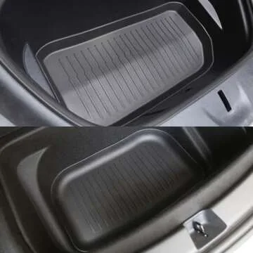 Maysoo Floor Mats for Tesla Model Y 2021-2024 2025 (5-Seat) -Waterproof and Non-Slip All Weather TPE Eco Cargo Liner Trunk Floor Mats, A Set of 6 Pcs (Not Fit 7-Seat)