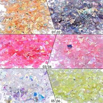 Minejin 12 Color Nail Art Glitter Foil Slices for Crafting