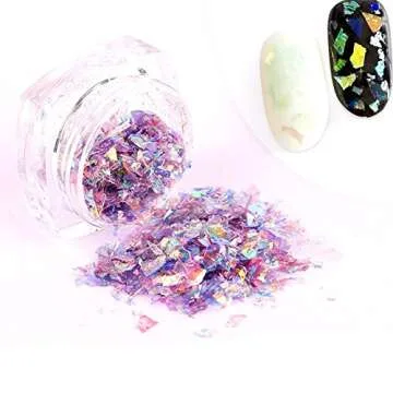 Minejin 12 Color Nail Art Glitter Foil Slices for Crafting