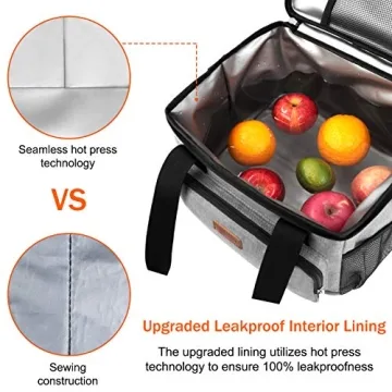Insulated Femuar Lunch Bag - Grey for Work & Picnics