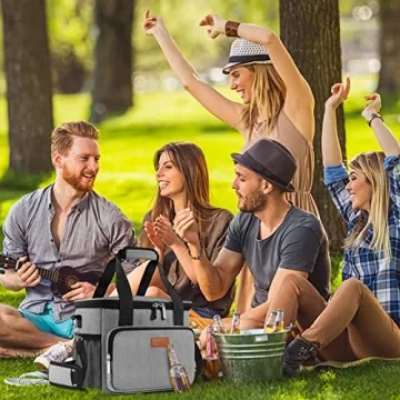 Insulated Femuar Lunch Bag - Grey for Work & Picnics