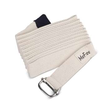 MeFree Cotton Yoga Strap Non-Slip Exercise & Workouts Belt - Daily Stretching Fitness Strap - 9 ft S...